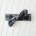  Donna Flannel Knotted Headband - Black and Gray Plaid
