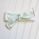  Pompom Knotted Headband - Mint Lines