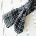  Donna Flannel Knotted Headband - Black and Gray Plaid
