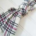  Donna Flannel Knotted Headband - Pink and Black Plaid