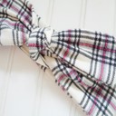  Donna Flannel Knotted Headband - Pink and Black Plaid