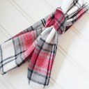  Donna Flannel Knotted Headband - Red and Gray Plaid