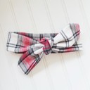  Donna Flannel Knotted Headband - Red and Gray Plaid