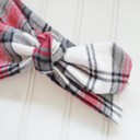  Donna Flannel Knotted Headband - Red and Gray Plaid