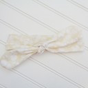  Donna Knotted Headband - White Circles on Ivory