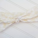  Donna Knotted Headband - White Circles on Ivory