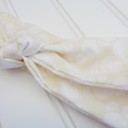  Donna Knotted Headband - White Circles on Ivory