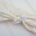  Donna Knotted Headband - White Circles on Ivory