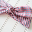  Donna Knotted Headband - Red and Blue Check