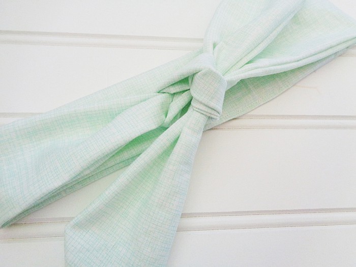 Donna Knotted Headband - Mint Lines