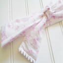  Pompom Knotted Headband - Lilac Flowers