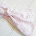  Pompom Knotted Headband - Lilac Flowers