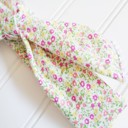  Pompom Knotted Headband - Pink and Yellow Flowers