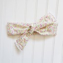  Pompom Knotted Headband - Pink and Yellow Flowers