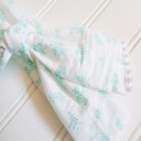  Pompom Knotted Headband - Teal Flowers