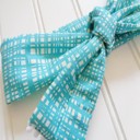  Pompom Knotted Headband - Teal Lines