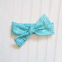  Pompom Knotted Headband - Teal Lines