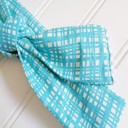  Pompom Knotted Headband - Teal Lines