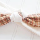  Sarah Knotted Headband - Brown and Green Plaid with Muslin