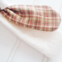  Sarah Knotted Headband - Brown and Green Plaid with Muslin