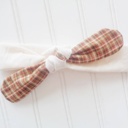  Sarah Knotted Headband - Brown and Green Plaid with Muslin