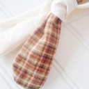  Sarah Knotted Headband - Brown and Green Plaid with Muslin