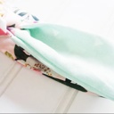  Knotted Headband - Floral on Pink with Triangles on Mint