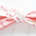  Knotted Headband - Pink Floral with Dots on Pink