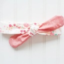  Knotted Headband - Pink Floral with Dots on Pink