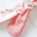  Knotted Headband - Pink Floral with Dots on Pink