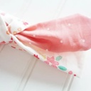  Knotted Headband - Pink Floral with Dots on Pink