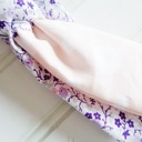 Knotted Headband - Purple Floral with Dots on Peach
