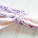  Knotted Headband - Purple Floral with Dots on Peach