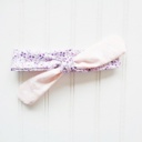  Knotted Headband - Purple Floral with Dots on Peach