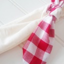  Sarah Knotted Headband - Red Gingham with Muslin
