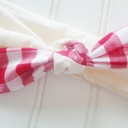  Sarah Knotted Headband - Red Gingham with Muslin