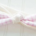  Sarah Knotted Headband - Violet Gingham with Muslin