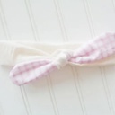  Sarah Knotted Headband - Violet Gingham with Muslin