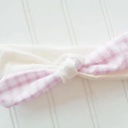  Sarah Knotted Headband - Violet Gingham with Muslin