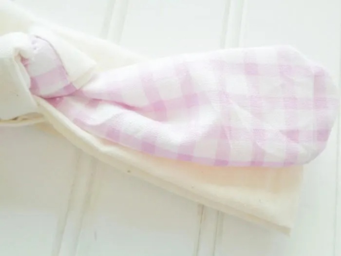 Sarah Knotted Headband - Violet Gingham with Muslin