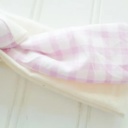  Sarah Knotted Headband - Violet Gingham with Muslin