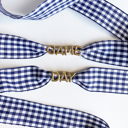 Navy Navy Gingham Game Day Gingham Sneaker Lace Charm Set – Gameday