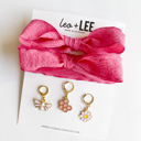  Hot Pink SHoe Laces with Honeycomb, Flower & Bee Charm Set