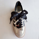  Sneaker and Charm Lace Set with Black Laces and Attachable Charms