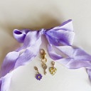  Lavender Shoe Laces with Flower, Key & Heart Charm Set