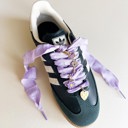  Lavender Shoe Laces with Flower, Key & Heart Charm Set