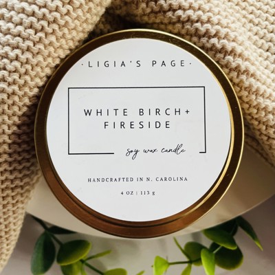 White Birch and Fireside Handcrafted Soy Candle - 4 oz.