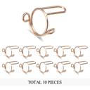 Rose Gold 10-Piece of Thin Nail Rings – Trendy Fingertip Protectors