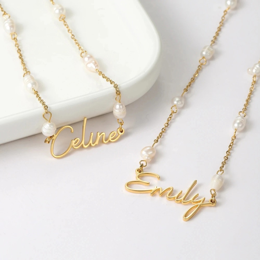 Pearl Name Necklace Bracelet - Personalized Just for You