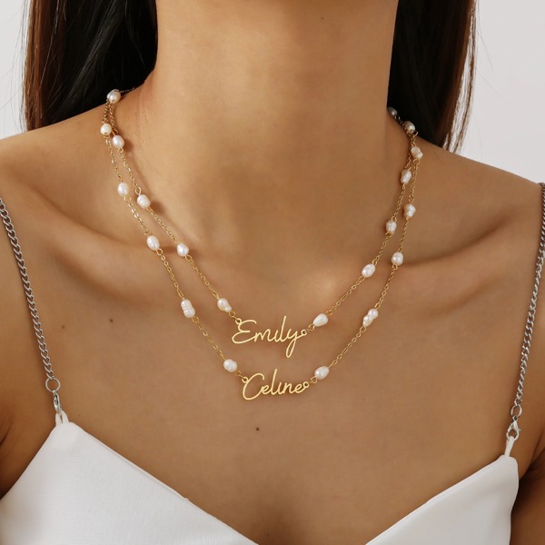 Pearl Name Necklace Bracelet - Personalized Just for You